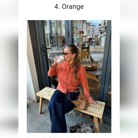 Tahari wool blend tweed coat with collar. Muted pastel orange. Small - Picture 9 of 9